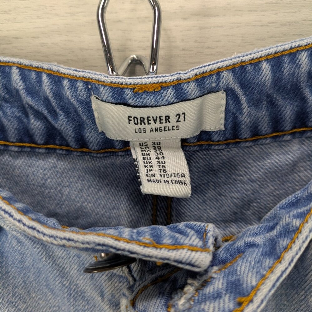 F21 High Rise Button Front Jean Shorts - Picture 4 of 6